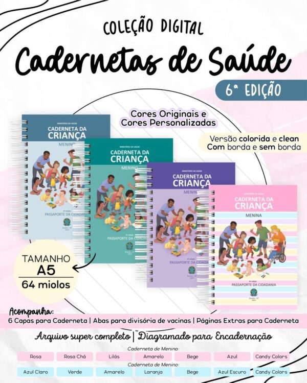 Kit Caderneta de Saúde 6 Edição - Encadernação