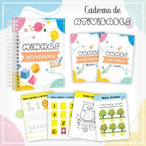 kit caderno atividades kids arquivo digital papelaria digital