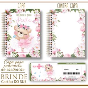 kit capa e cartao sus ursinha bailarina arquivo digital capas para encadernacao