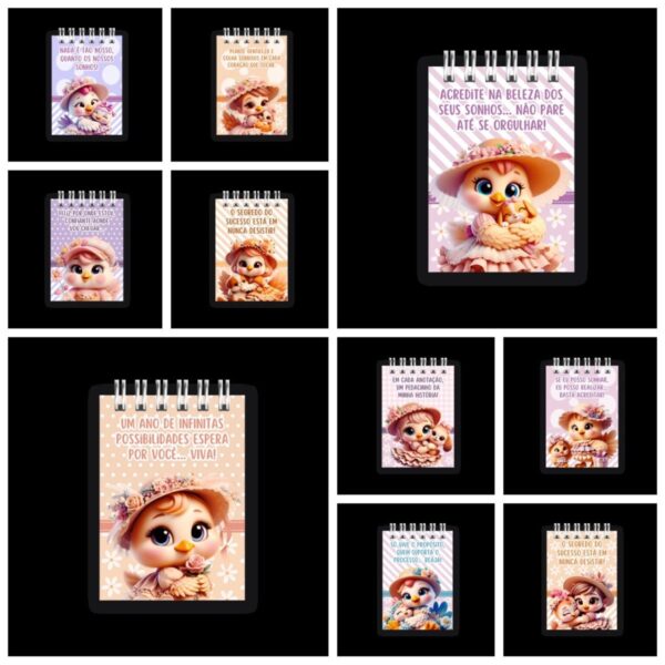 Kit Capas para Bloco A6 Cuddly Chicken- Png - Imagem 5