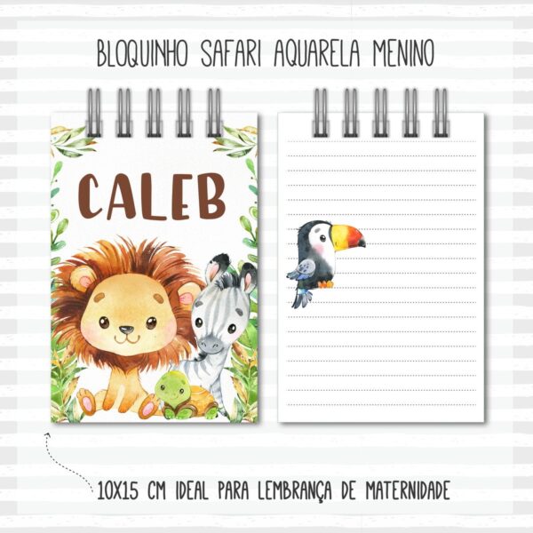 Kit Completo Bebê Safari Aquarela Menino - Arquivo Digital - Imagem 3