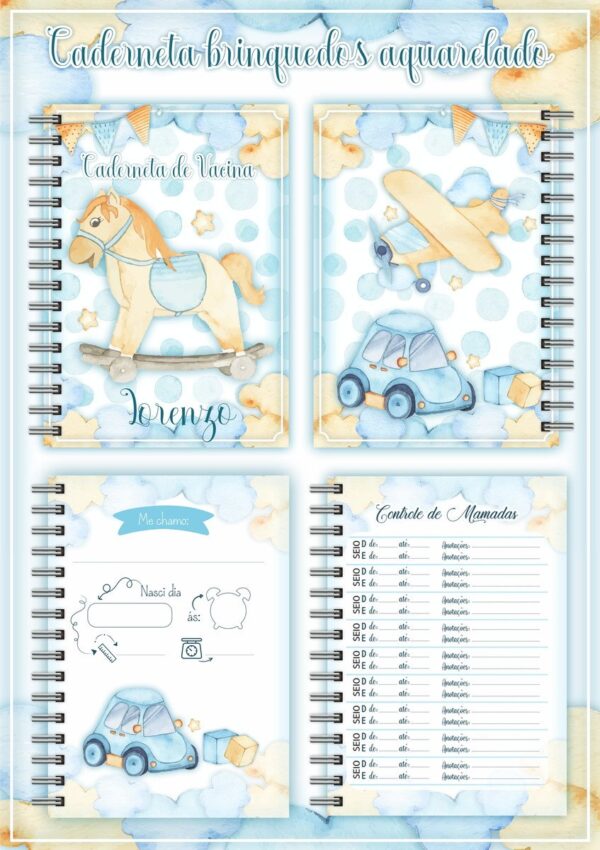 Kit Completo Brinquedos Aquarelados Bebê - Arquivo Digital - Imagem 2