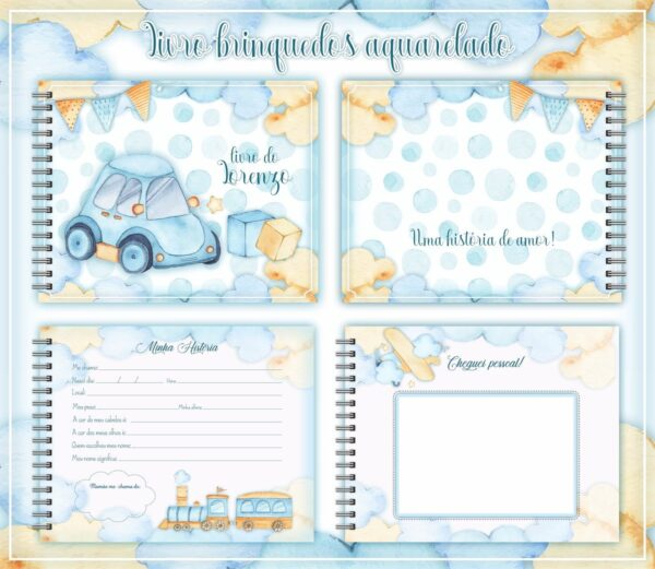 Kit Completo Brinquedos Aquarelados Bebê - Arquivo Digital - Imagem 3