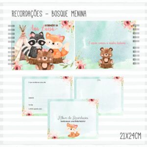 kit completo do bebe bosque menina arquivo digital mensagem