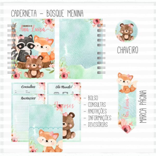 Kit Completo do Bebê Bosque Menina - Arquivo Digital - Imagem 2