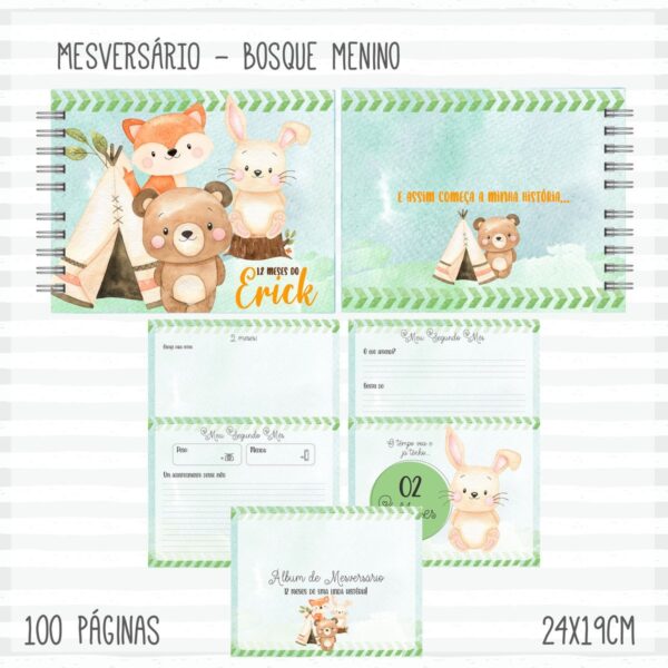 Kit Completo do Bebê Bosque Menino - Arquivo Digital - Imagem 2