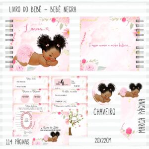 kit completo do bebe negra afro arquivo digital acompanhamento mensal 2