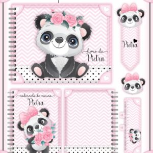 kit completo pandinha arquivo digital caderneta do bebe