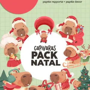 Kit Criativo Capivara Natal Png Sublimacao E Personalizados 2