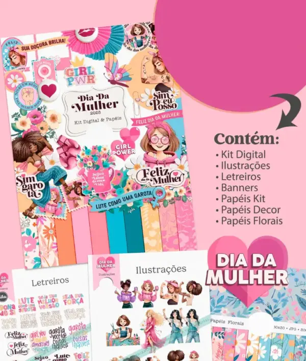 Kit Criativo Dia Das Mulheres Png Arte Para Cartonagem E Craft 2