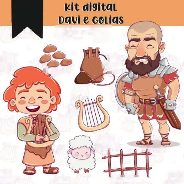 Kit Davi E Golias Png Para Projetos De Cartonagem E Diy 2