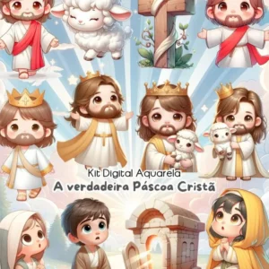 Kit de Arte Digital da Páscoa Cristã para Scrapbooking