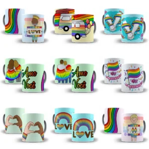 Kit de Estampas para Canecas LGBT Dia dos Namorados