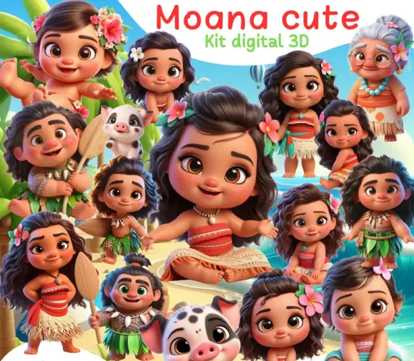 Kit De Figuras Moana Em Png Para Decoracao E Papelaria 2