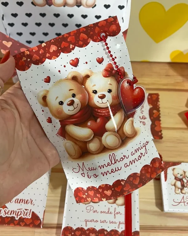 Kit de Papelaria Dia dos Namorados - Criações com Ursinhos