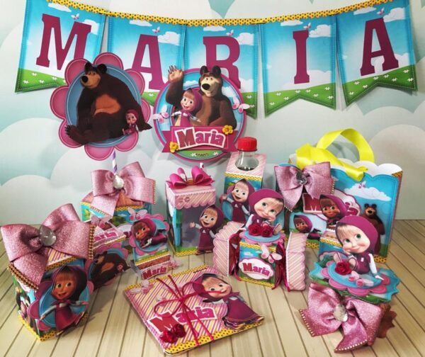 Kit Decoração Festa Marsha e o Urso - Arquivo Digital