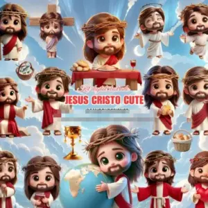 Kit Devocional Jesus 3d Png Para Artesanato Cristao