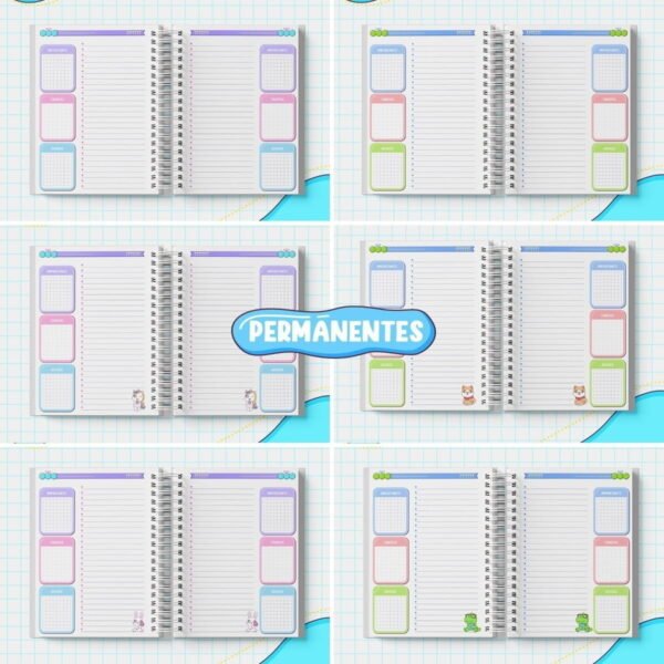 Kit Digital Agenda Escolar 2023 Personagens Fofos Cute 2