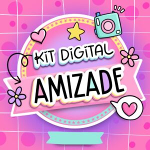 Kit Digital Amigas Amizade Ilustrações Caneca Balinha Mimos