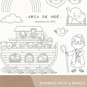 Kit Digital Arca De Noe Desenhos Para Colorir E Imprimir 2