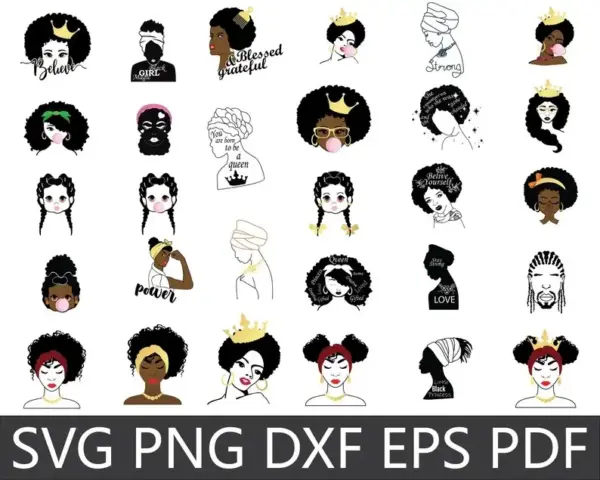 Kit Digital Arte Afro Feminina Png Para Projetos Criativos 2