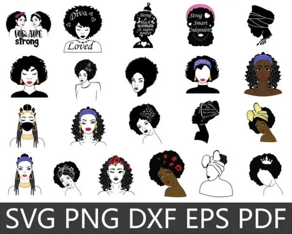 Kit Digital Arte Afro Feminina Png Para Projetos Criativos 5