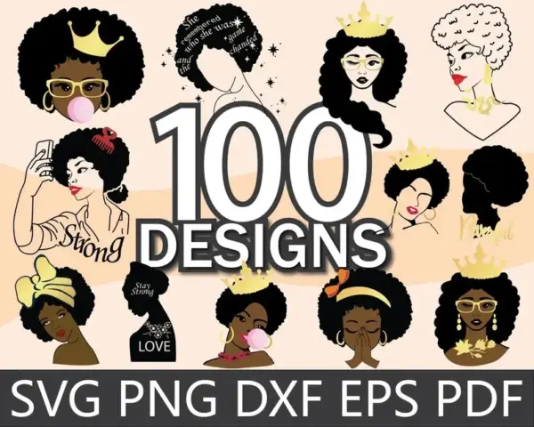 Kit Digital Arte Afro Feminina Png Para Projetos Criativos 6