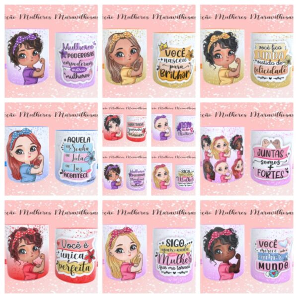 Kit Digital Artes Canecas Dia das Mulheres Frases