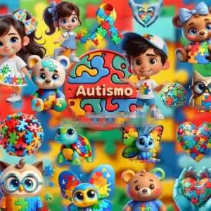 Kit Digital Autismo 3d Png Para Projetos Criativos