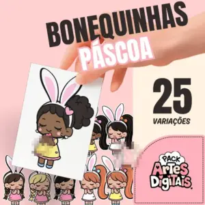 Kit Digital Bonecas Pascoa Png Para Decoracao E Personalizados