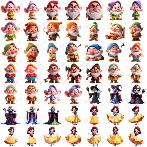 Kit Digital Branca de Neve e Os Sete Anões Imagens Png