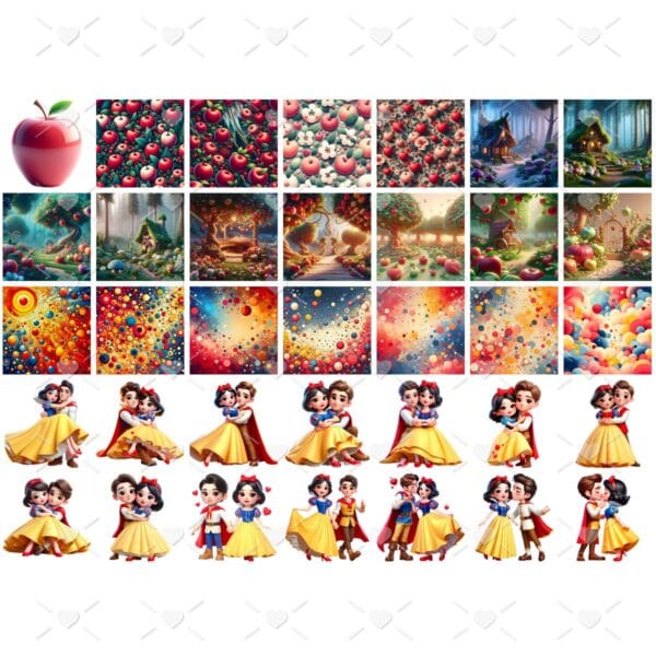 Kit Digital Branca de Neve e Os Sete Anões Imagens Png
