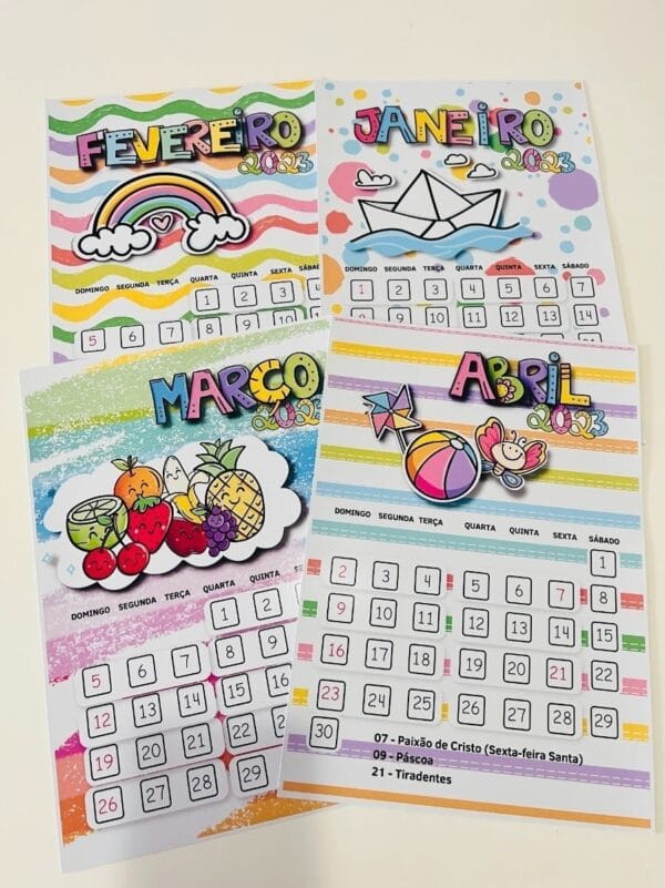 Kit Digital Calendário 2023 Atividades Infantis Em Pdf