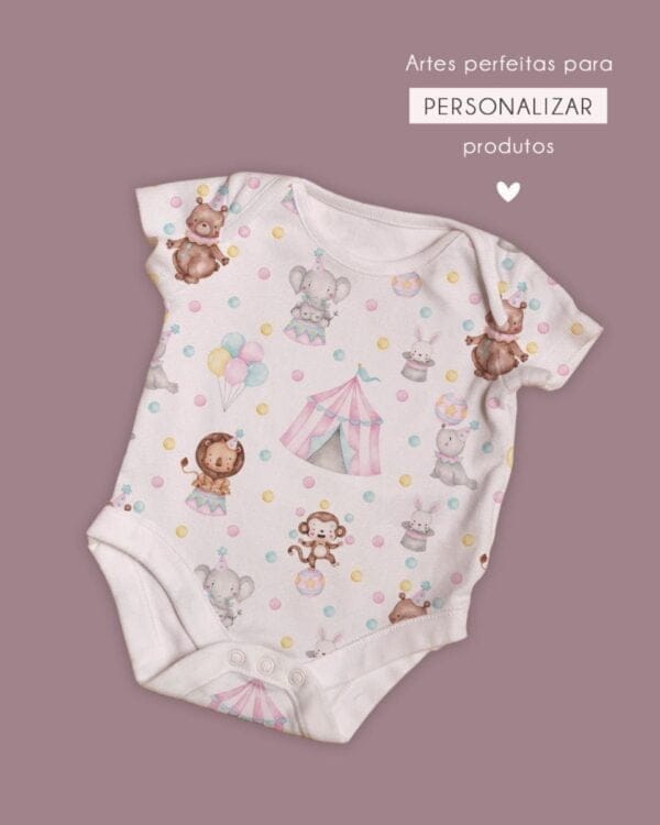 Kit Digital Circo Rosa Aquarelado Ilustrações Png Papelaria