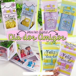 Kit Digital Dia Amigo Amizade Papelaria Personalizados Mimos