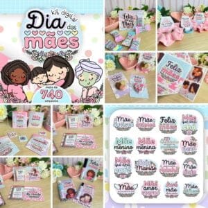 Kit Digital Dia Das Mães Corte E Montagem Personalizados