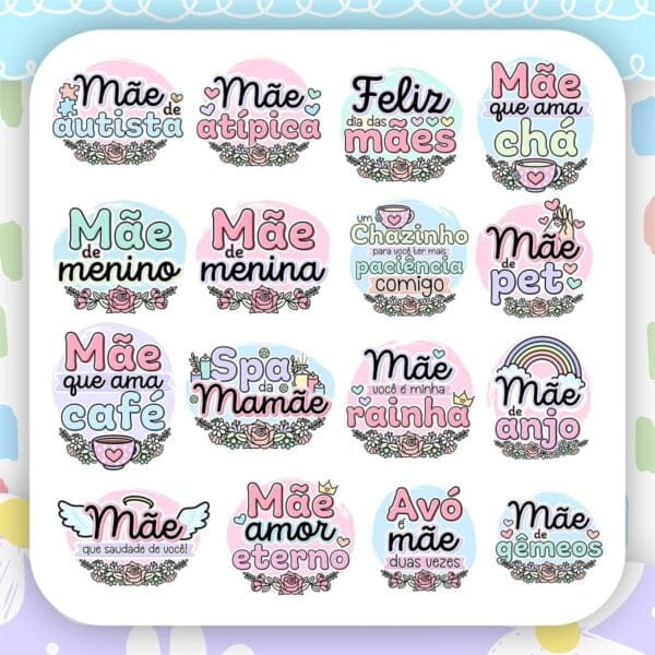 Kit Digital Dia Das Mães Corte E Montagem Personalizados