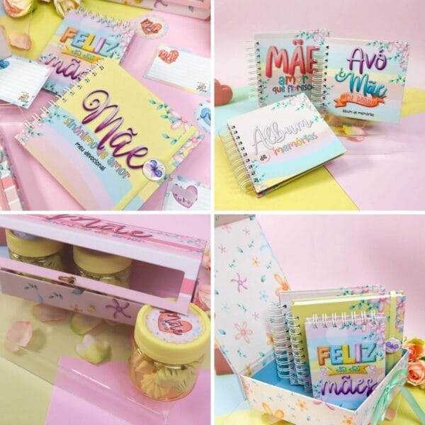 Kit Digital Dia Das Mães + Encadernação Caderno Receitas