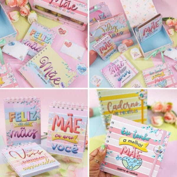Kit Digital Dia Das Mães + Encadernação Caderno Receitas