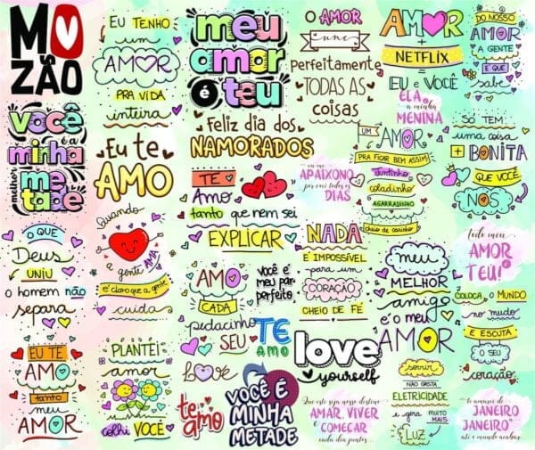 Kit Digital Dia Dos Namorados Frases Png Romântica Amor Love