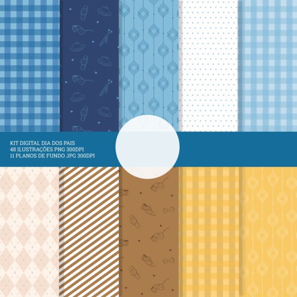 Kit Digital Dia dos Pais Cliparts Png Ilustrações e Fundos - Imagem 7