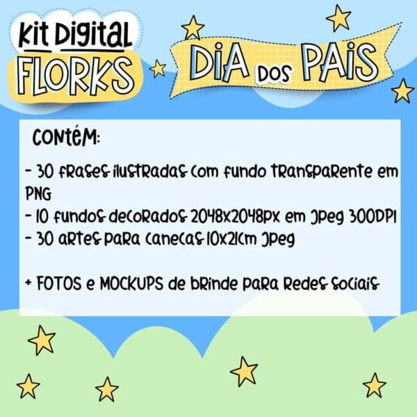 Kit Digital Dia Dos Pais Flork Frases Engraçadas Sublimação