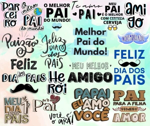 Kit Digital Dia Dos Pais Frase Lettering Melhor Pai Do Mundo