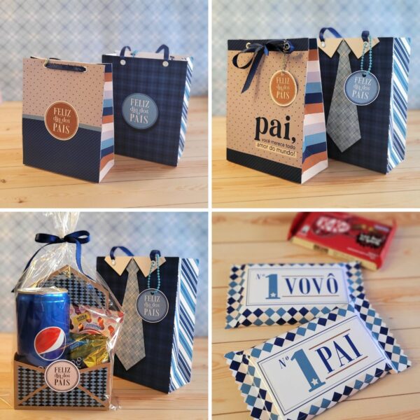 Kit Digital Dia dos Pais Mimos Personalizados Caixas Sacola - Imagem 6