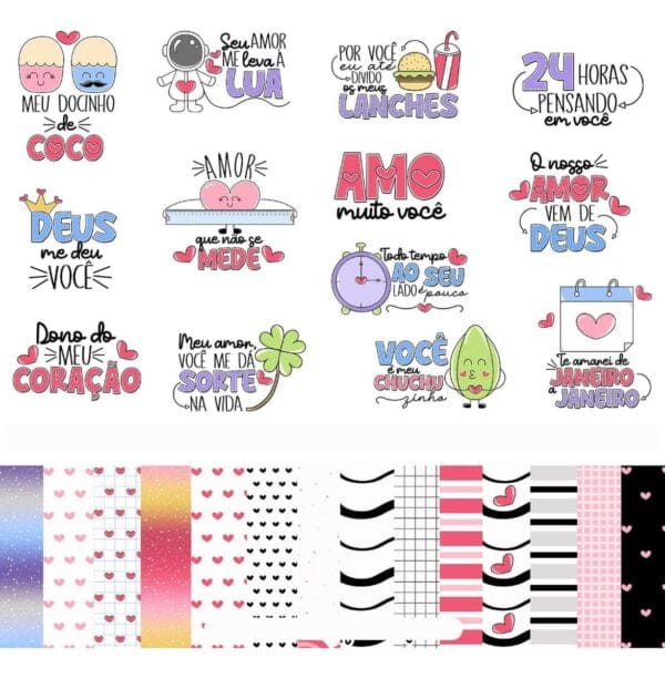 Kit Digital Dia Namorados Mimos Fofos Artes Personalizadas