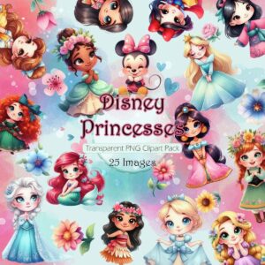 kit digital disney princesas baby arquivo digital registros