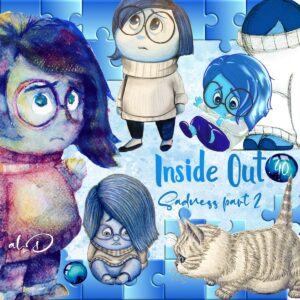 Kit Digital Divertida Mente Tristeza P2 Ilustrações Clipart