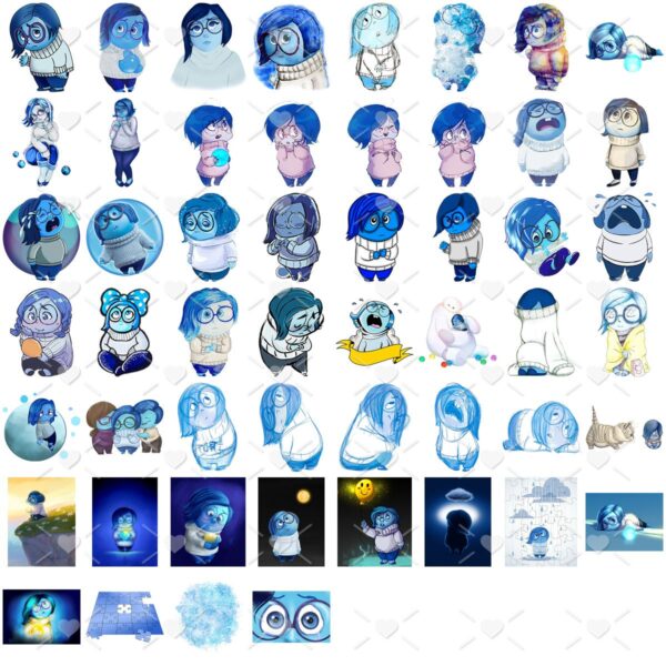 Kit Digital Divertida Mente Tristeza P2 Ilustrações Clipart