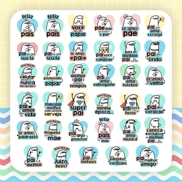 Kit Digital Dos Pais Flork Frases Ilustrações Personalizados