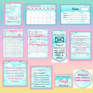 kit digital escritorio arquivo digital papel e scrapbook
